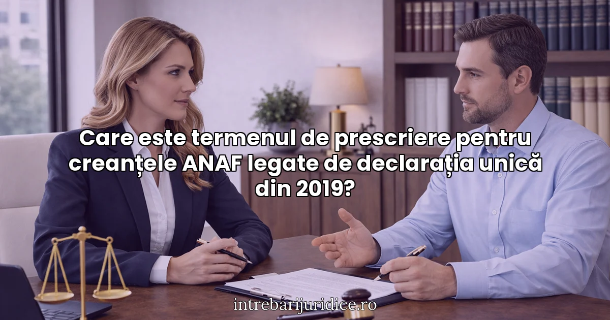 Care este termenul de prescriere pentru creanțele ANAF legate de declarația unică din 2019?