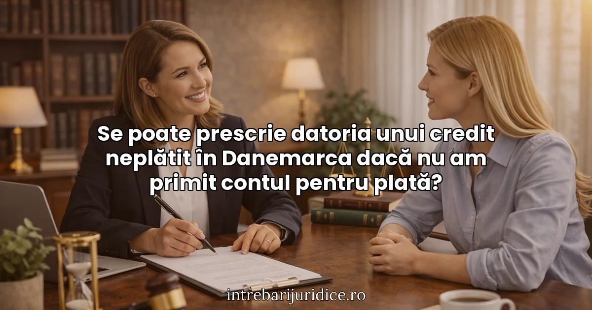 Se poate prescrie datoria unui credit neplătit în Danemarca dacă nu am primit contul pentru plată?