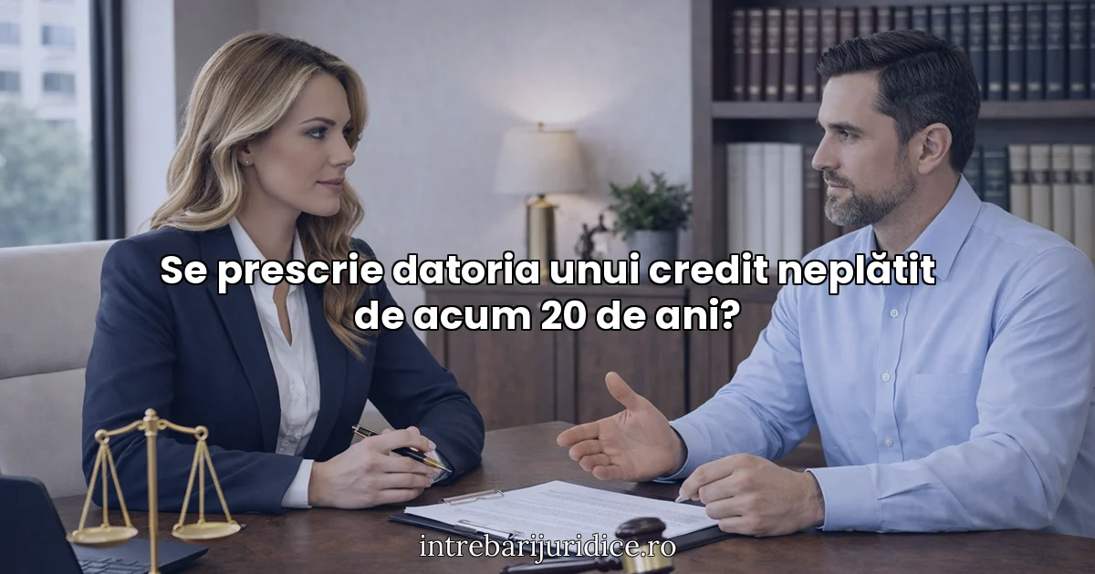 Se prescrie datoria unui credit neplătit de acum 20 de ani?