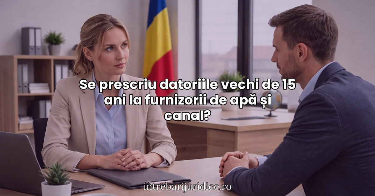 Se prescriu datoriile vechi de 15 ani la furnizorii de apă și canal?