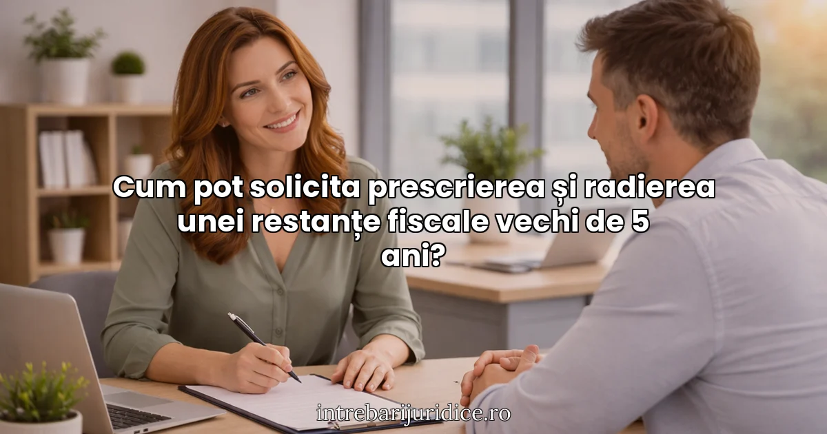 Cum pot solicita prescrierea și radierea unei restanțe fiscale vechi de 5 ani?