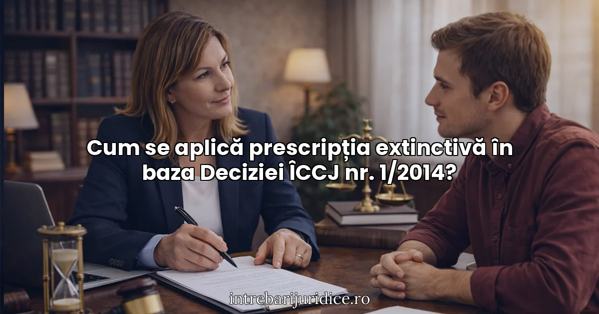 Cum se aplică prescripția extinctivă în baza Deciziei ÎCCJ nr. 1/2014?