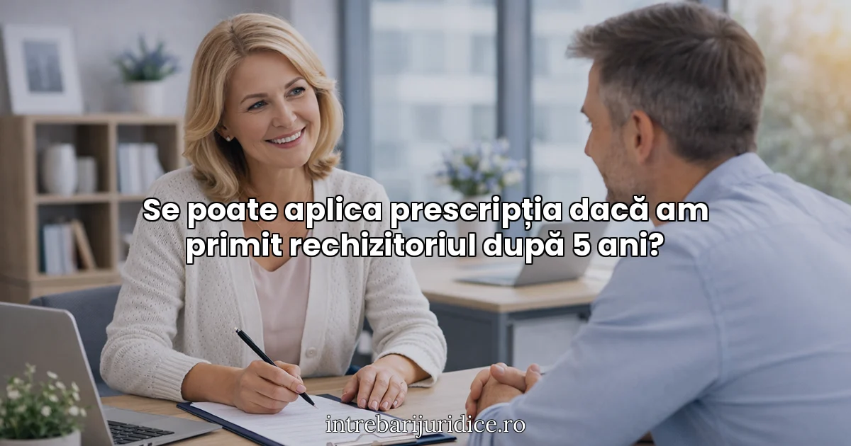 Se poate aplica prescripția dacă am primit rechizitoriul după 5 ani?