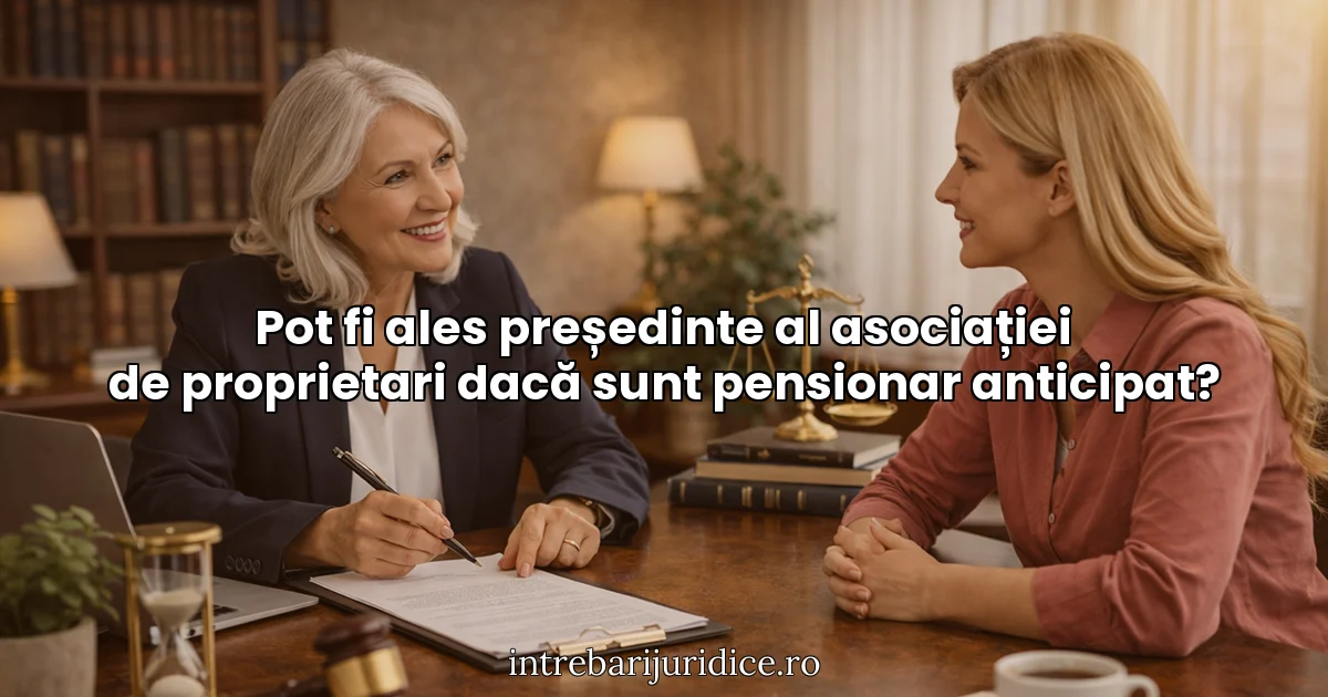 Pot fi ales președinte al asociației de proprietari dacă sunt pensionar anticipat?