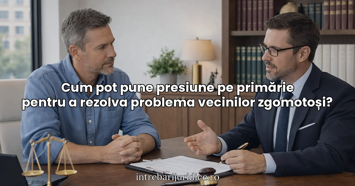 Cum pot pune presiune pe primărie pentru a rezolva problema vecinilor zgomotoși?