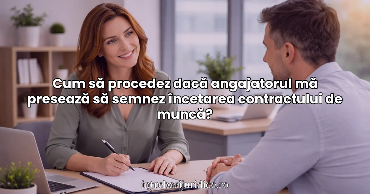 Cum să procedez dacă angajatorul mă presează să semnez încetarea contractului de muncă?