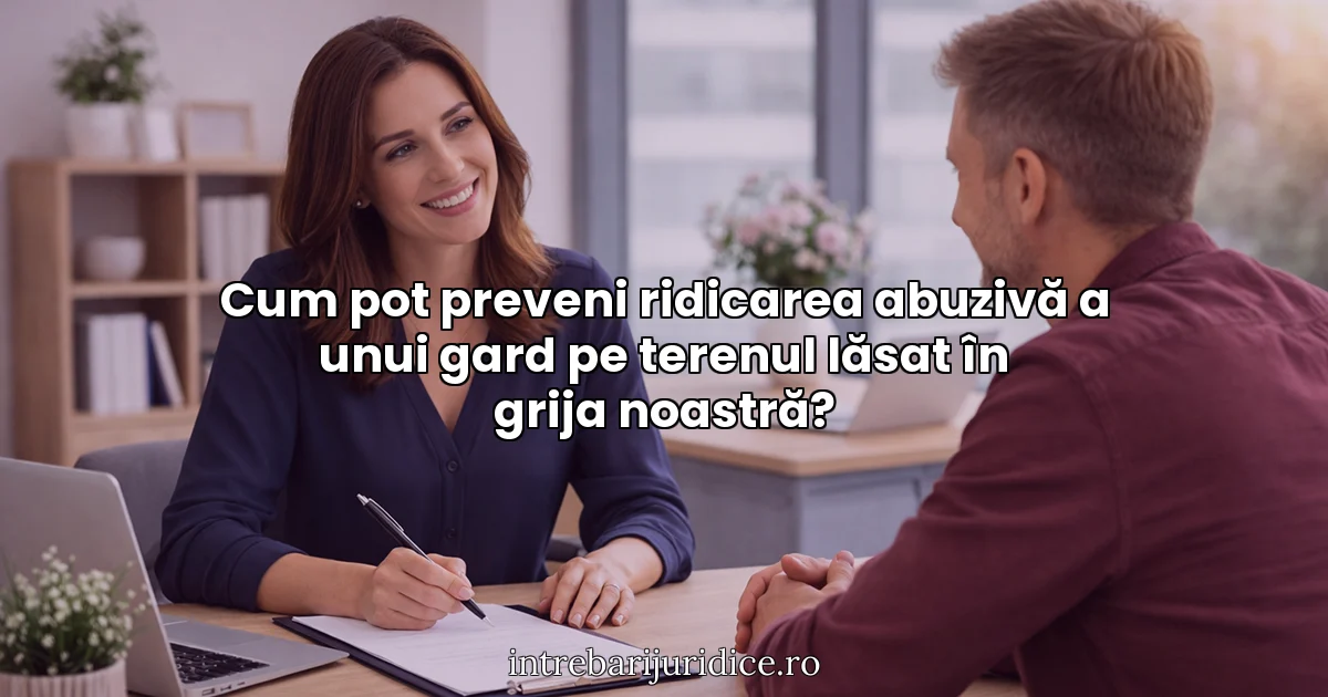 Cum pot preveni ridicarea abuzivă a unui gard pe terenul lăsat în grija noastră?