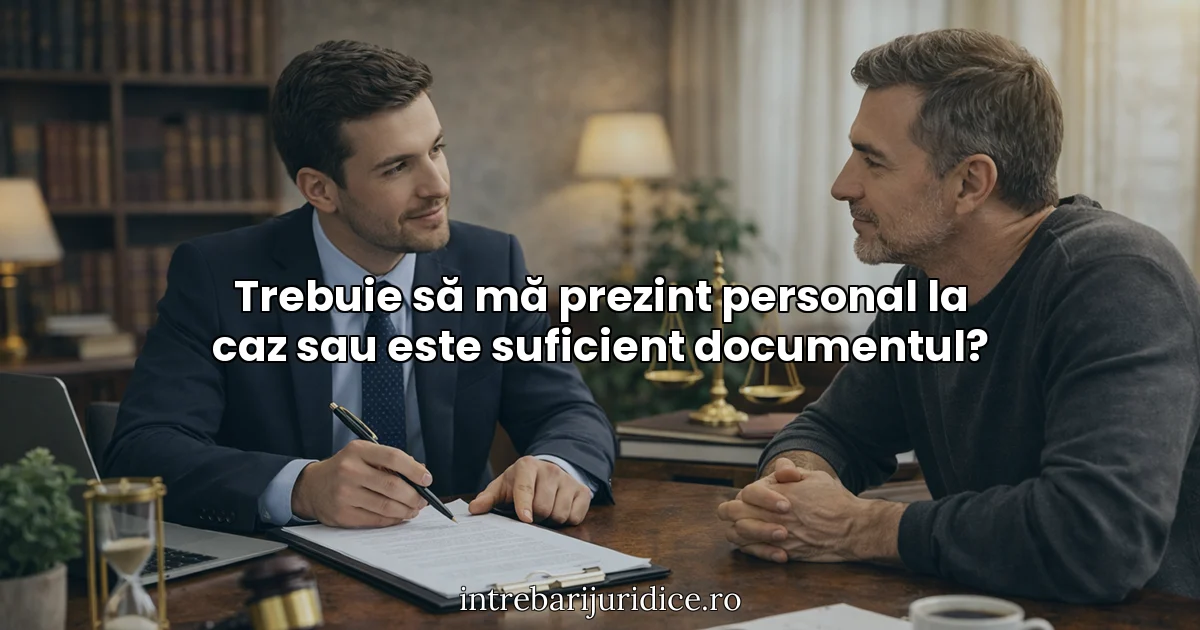 Trebuie să mă prezint personal la caz sau este suficient documentul?