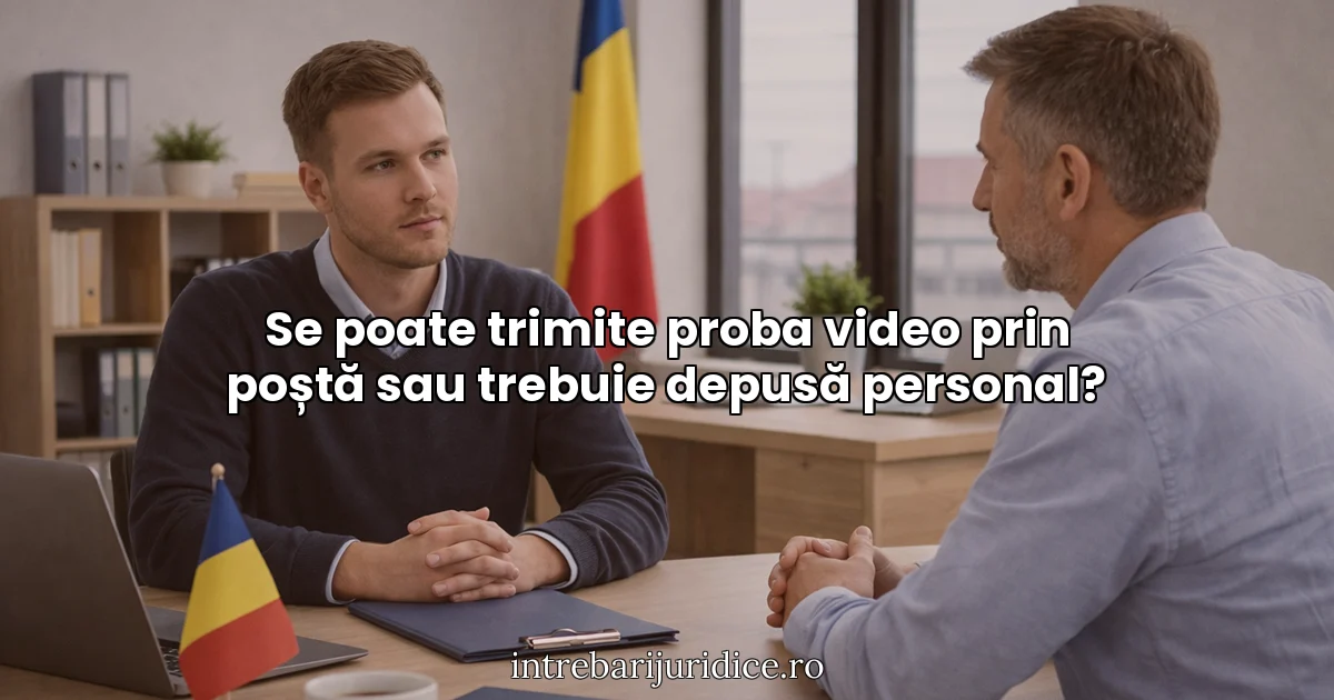Se poate trimite proba video prin poștă sau trebuie depusă personal?