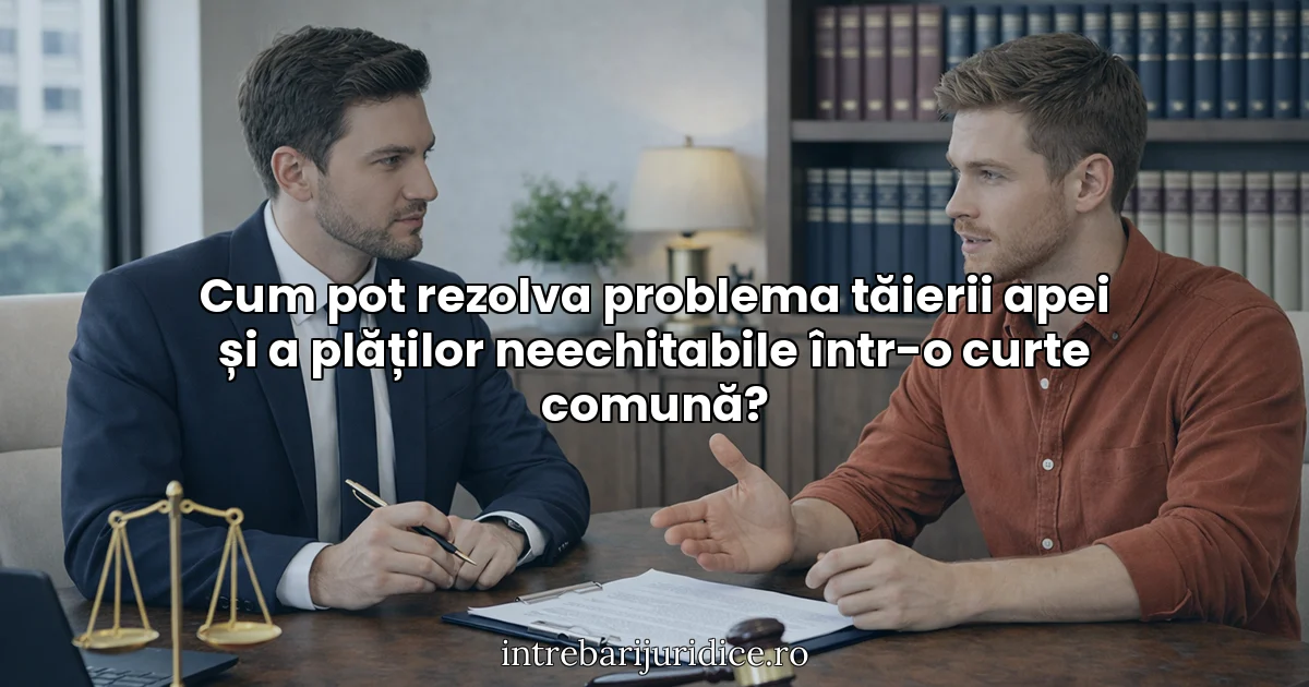 Cum pot rezolva problema tăierii apei și a plăților neechitabile într-o curte comună?