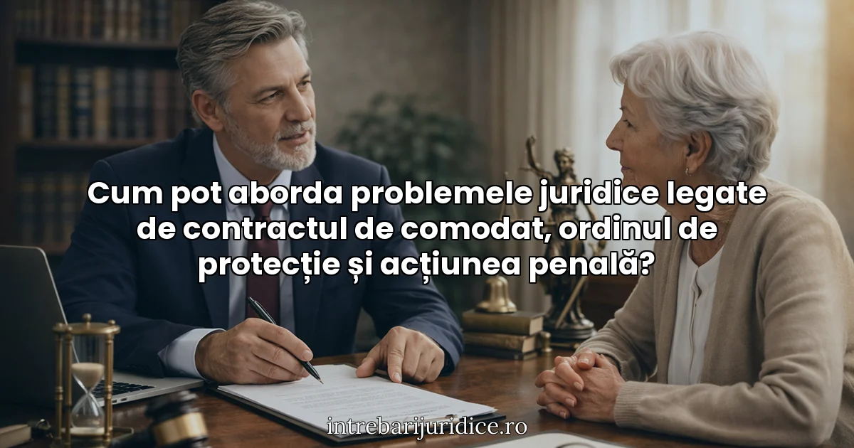 Cum pot aborda problemele juridice legate de contractul de comodat, ordinul de protecție și acțiunea penală?