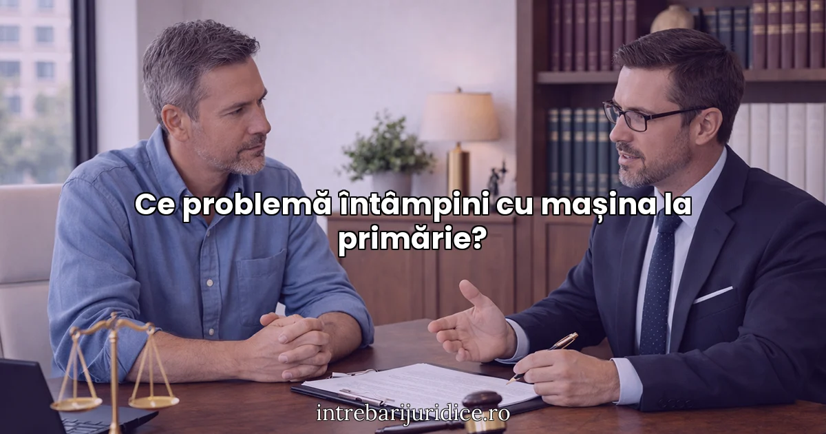 Ce problemă întâmpini cu mașina la primărie?