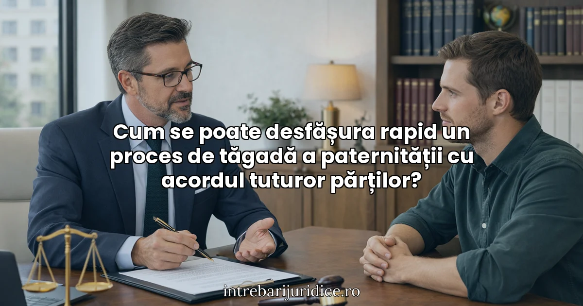 Cum se poate desfășura rapid un proces de tăgadă a paternității cu acordul tuturor părților?