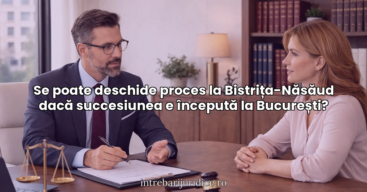 Se poate deschide proces la Bistrița-Năsăud dacă succesiunea e începută la București?