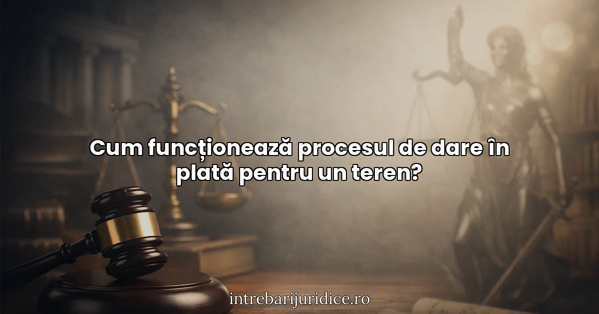 Cum funcționează procesul de dare în plată pentru un teren?