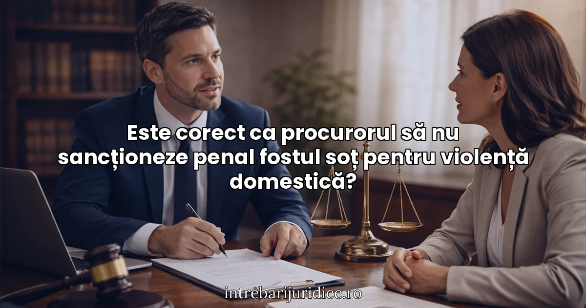 Este corect ca procurorul să nu sancționeze penal fostul soț pentru violență domestică?