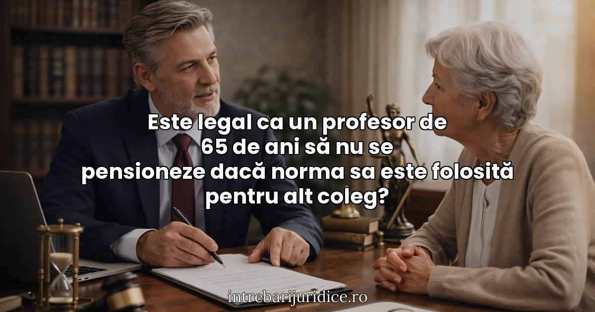 Este legal ca un profesor de 65 de ani să nu se pensioneze dacă norma sa este folosită pentru alt coleg?