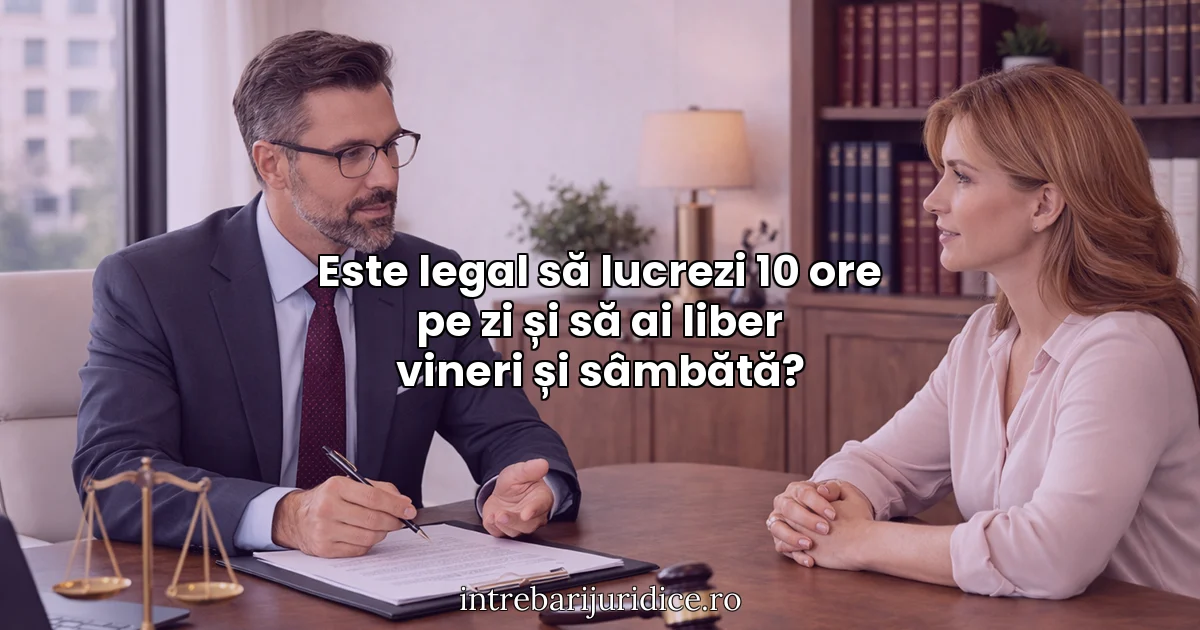 Este legal să lucrezi 10 ore pe zi și să ai liber vineri și sâmbătă?