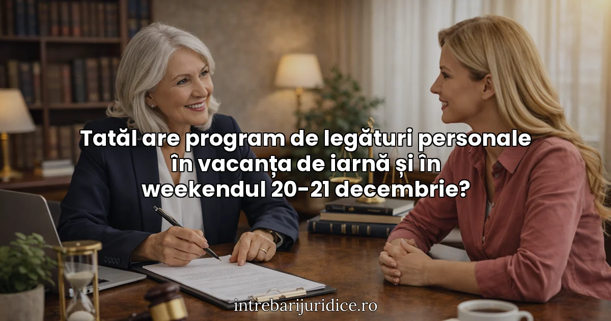 Tatăl are program de legături personale în vacanța de iarnă și în weekendul 20-21 decembrie?