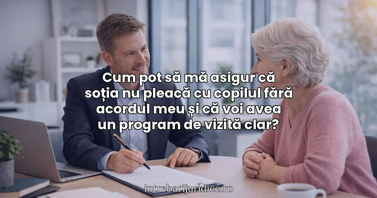 Cum pot să mă asigur că soția nu pleacă cu copilul fără acordul meu și că voi avea un program de vizită clar?