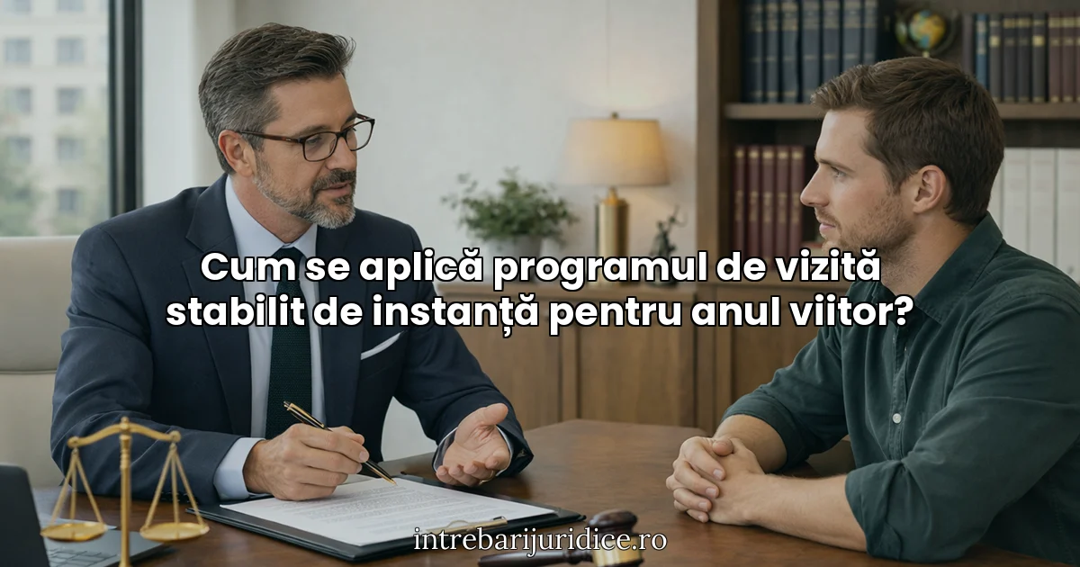 Cum se aplică programul de vizită stabilit de instanță pentru anul viitor?