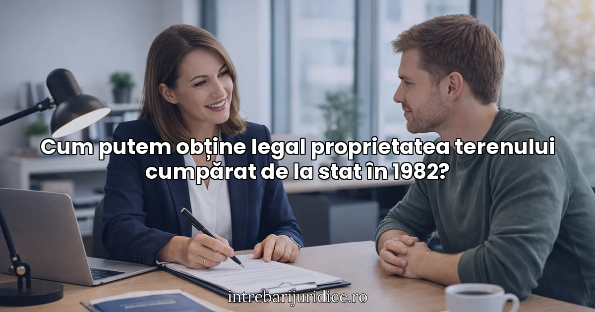 Cum putem obține legal proprietatea terenului cumpărat de la stat în 1982?