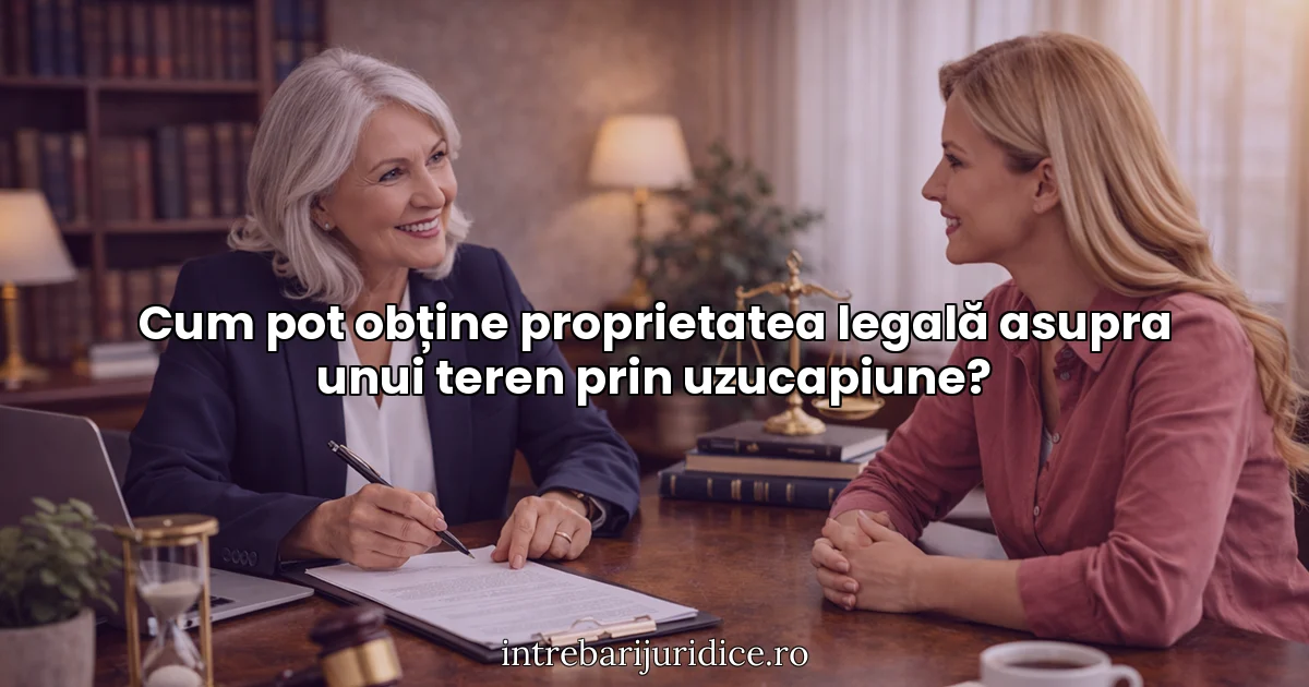Cum pot obține proprietatea legală asupra unui teren prin uzucapiune?