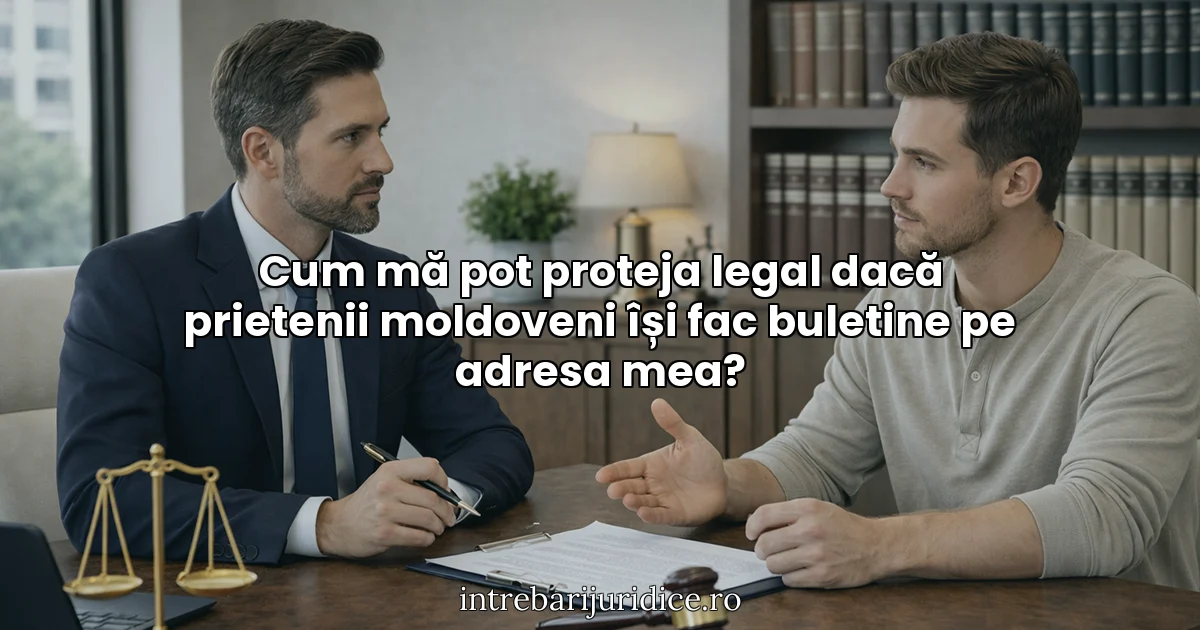 Cum mă pot proteja legal dacă prietenii moldoveni își fac buletine pe adresa mea?