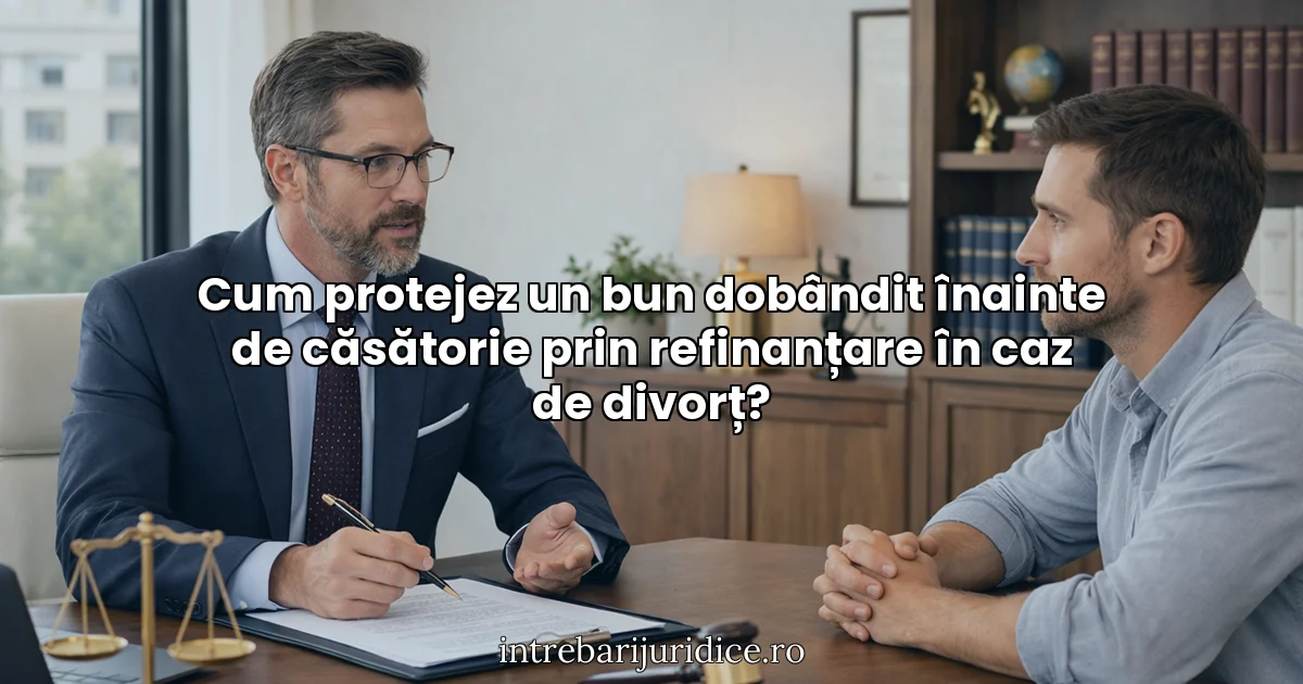 Cum protejez un bun dobândit înainte de căsătorie prin refinanțare în caz de divorț?