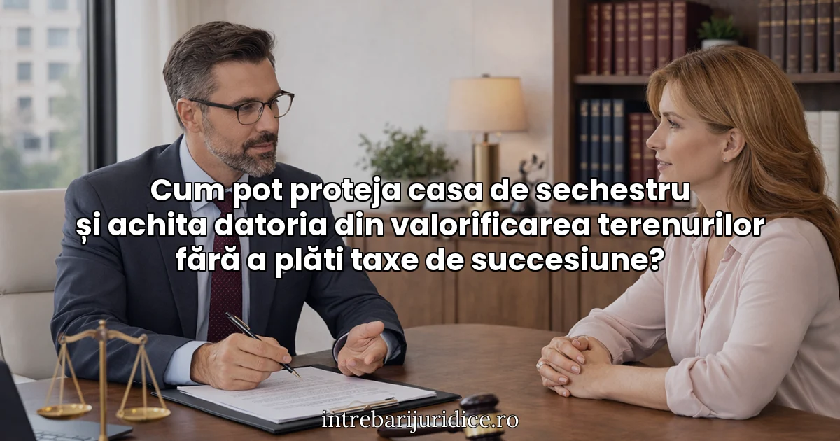 Cum pot proteja casa de sechestru și achita datoria din valorificarea terenurilor fără a plăti taxe de succesiune?