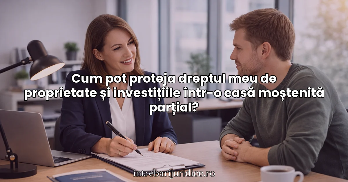Cum pot proteja dreptul meu de proprietate și investițiile într-o casă moștenită parțial?