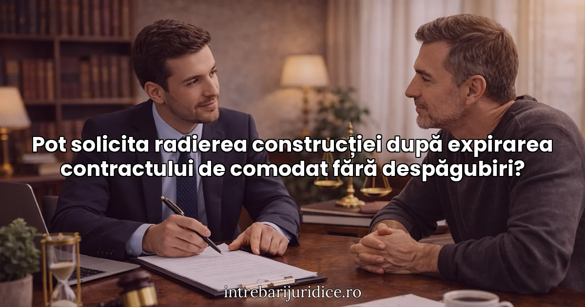 Pot solicita radierea construcției după expirarea contractului de comodat fără despăgubiri?