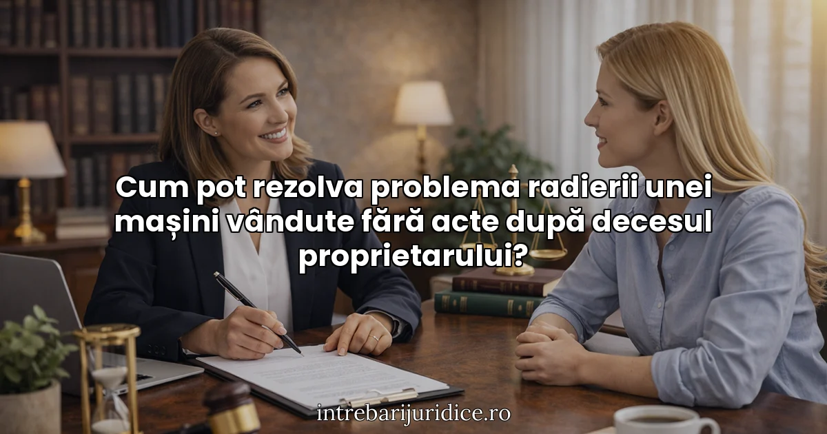 Cum pot rezolva problema radierii unei mașini vândute fără acte după decesul proprietarului?