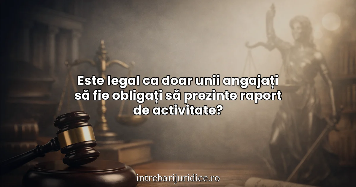 Este legal ca doar unii angajați să fie obligați să prezinte raport de activitate?