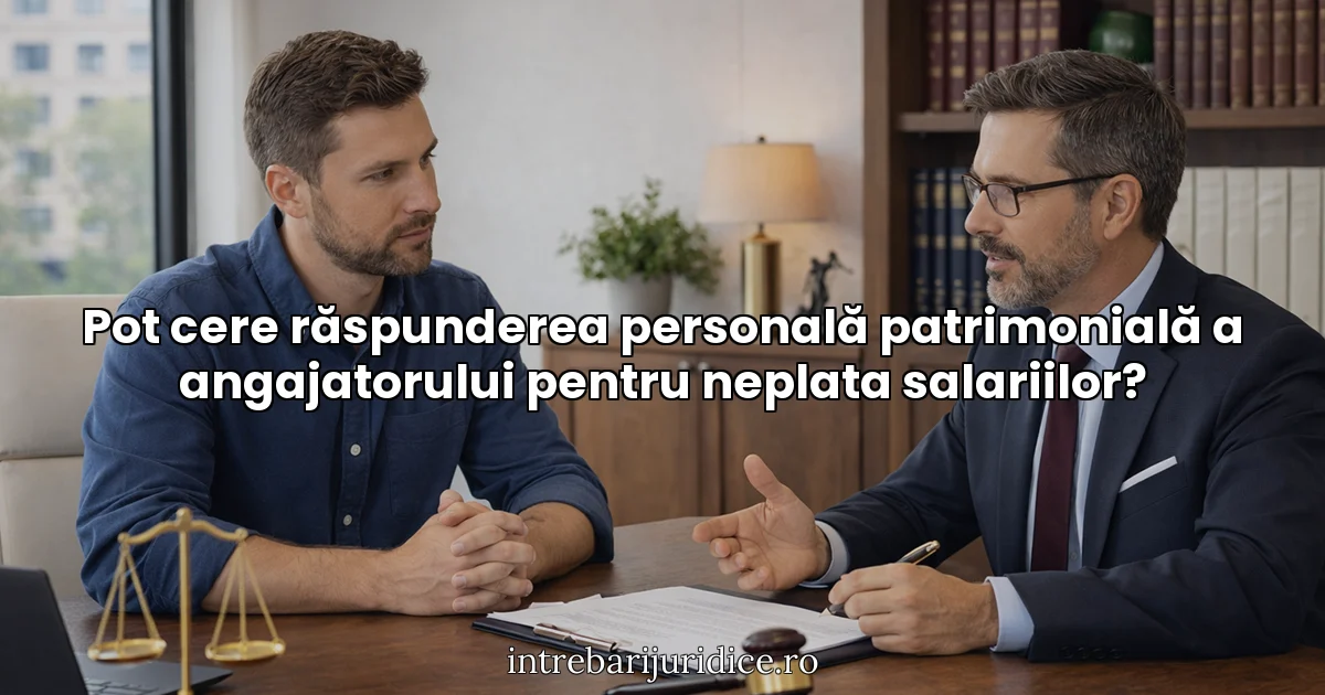 Pot cere răspunderea personală patrimonială a angajatorului pentru neplata salariilor?