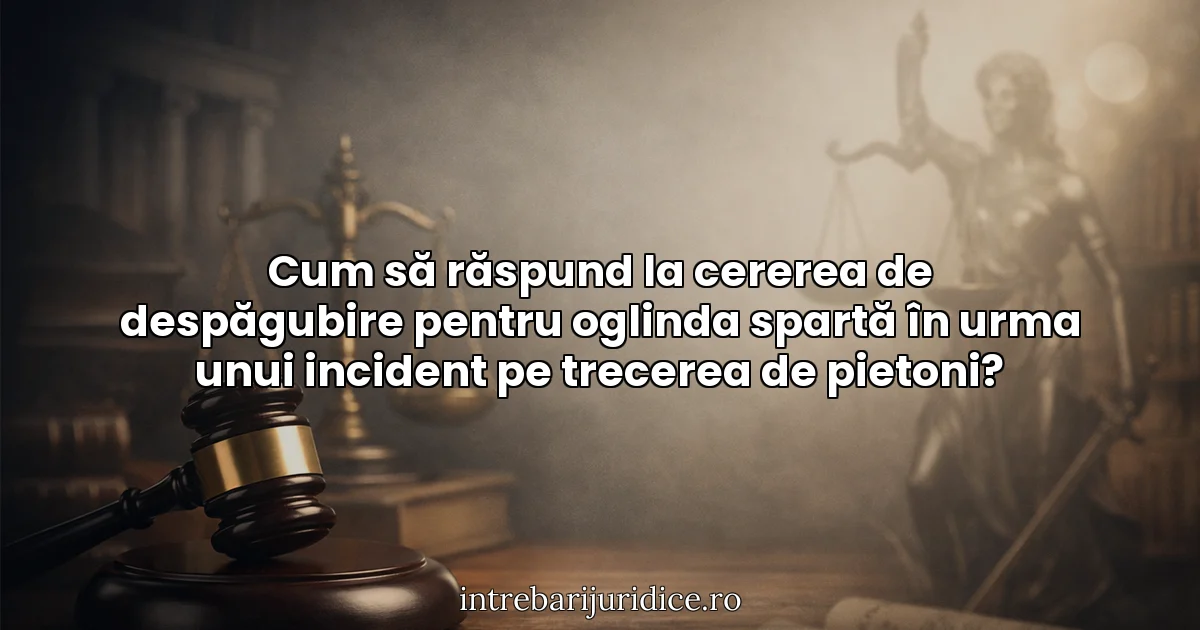 Cum să răspund la cererea de despăgubire pentru oglinda spartă în urma unui incident pe trecerea de pietoni?