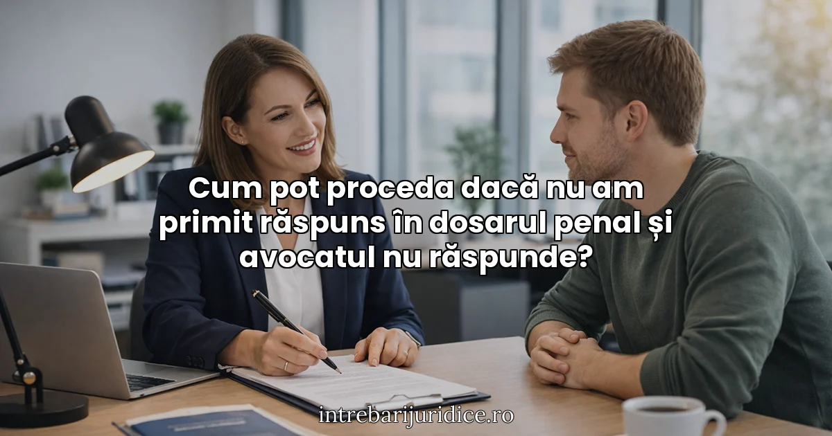Cum pot proceda dacă nu am primit răspuns în dosarul penal și avocatul nu răspunde?