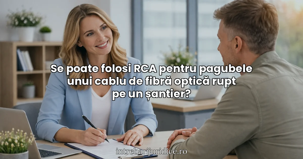 Se poate folosi RCA pentru pagubele unui cablu de fibră optică rupt pe un șantier?