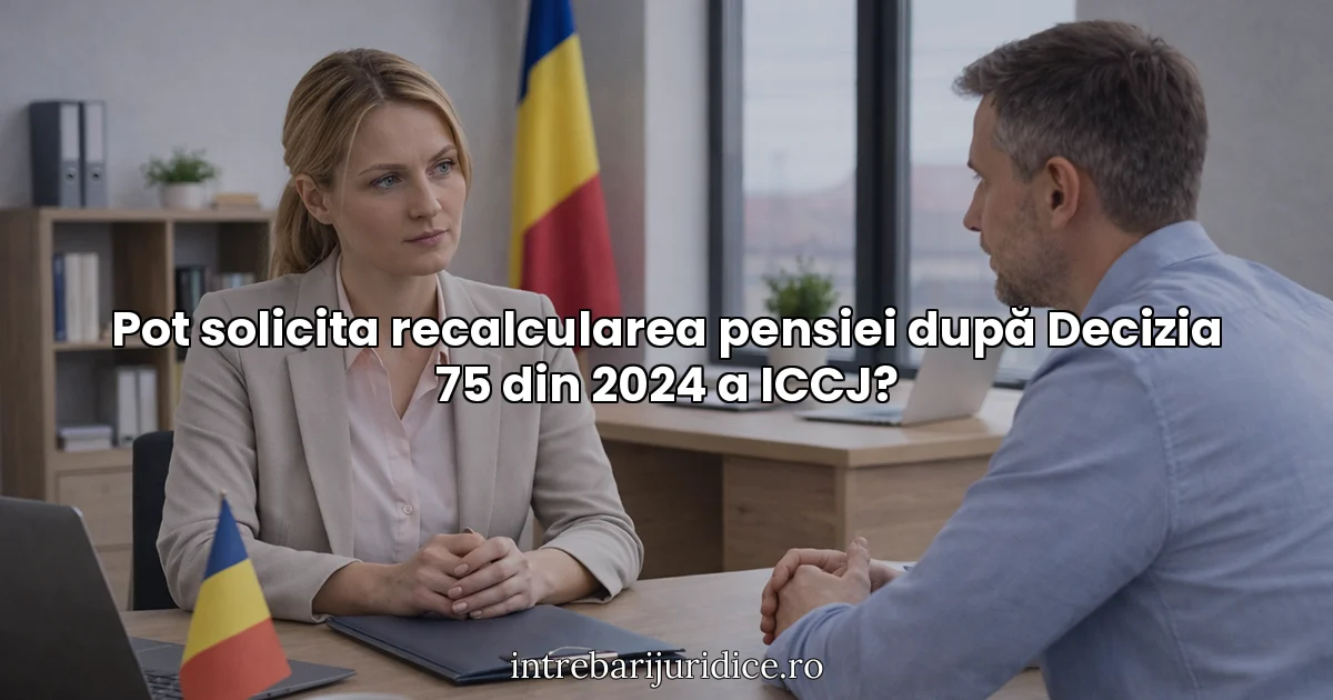 Pot solicita recalcularea pensiei după Decizia 75 din 2024 a ICCJ?