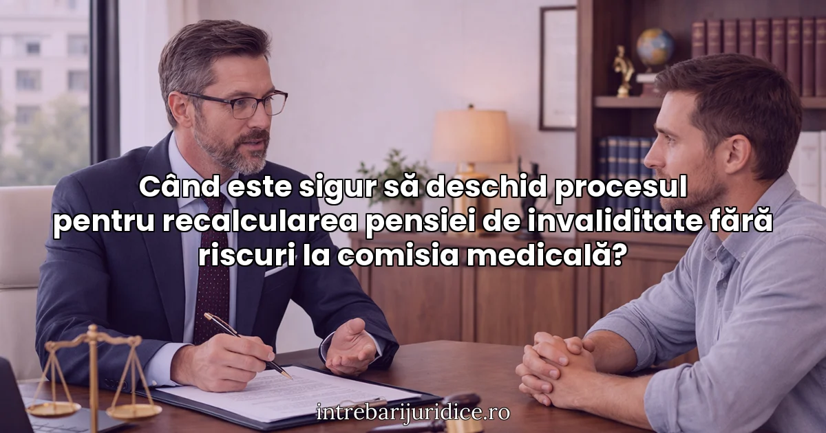 Când este sigur să deschid procesul pentru recalcularea pensiei de invaliditate fără riscuri la comisia medicală?