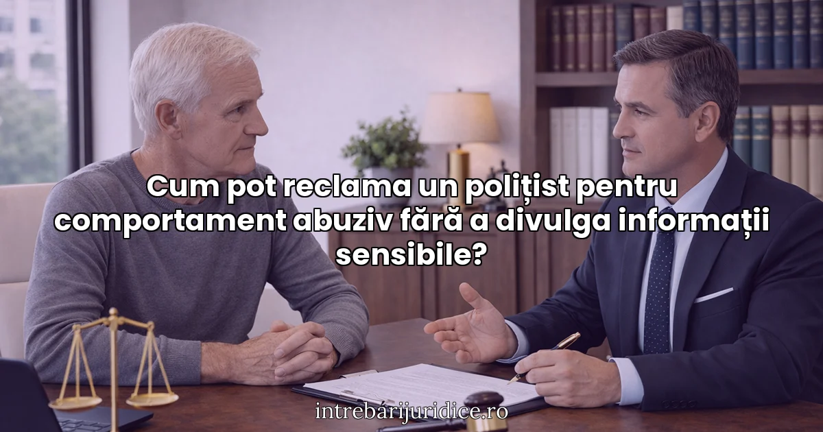 Cum pot reclama un polițist pentru comportament abuziv fără a divulga informații sensibile?