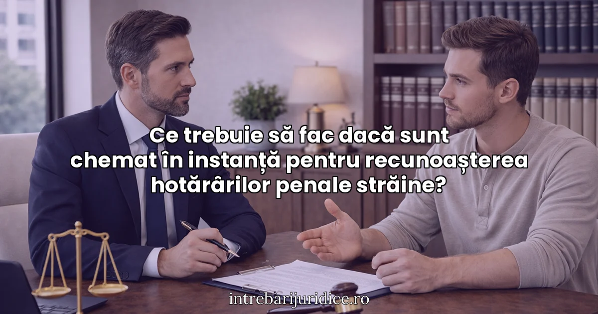 Ce trebuie să fac dacă sunt chemat în instanță pentru recunoașterea hotărârilor penale străine?