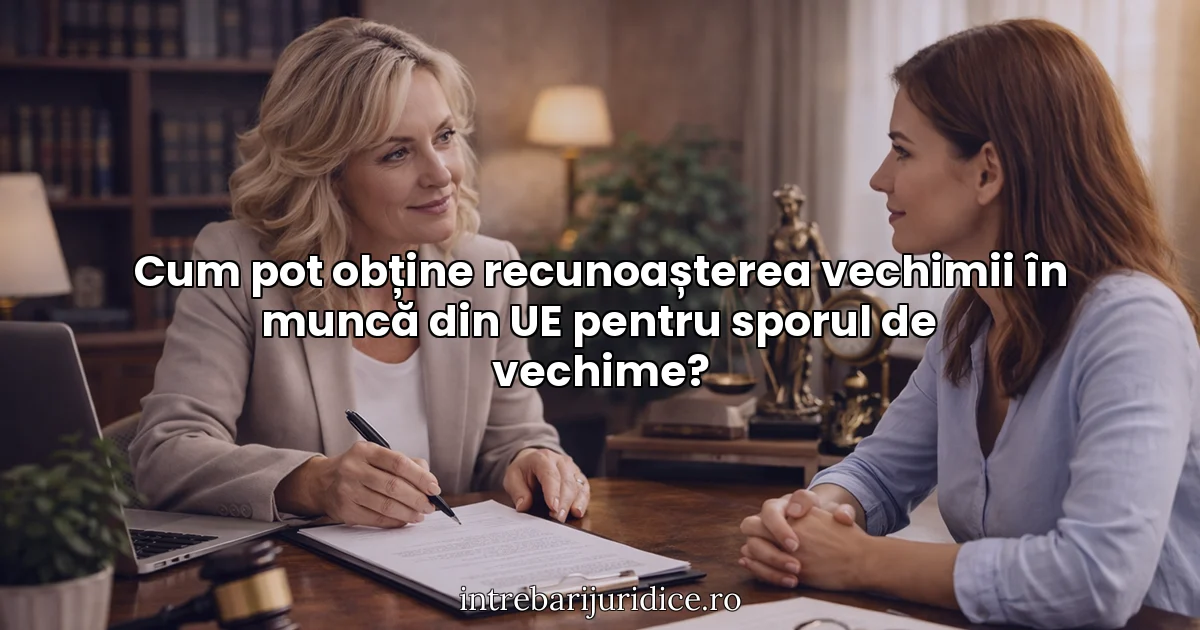 Cum pot obține recunoașterea vechimii în muncă din UE pentru sporul de vechime?