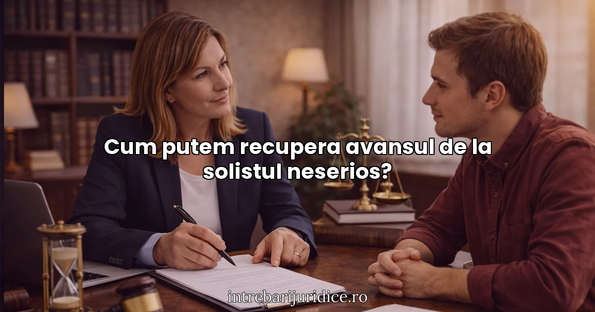 Cum putem recupera avansul de la solistul neserios?