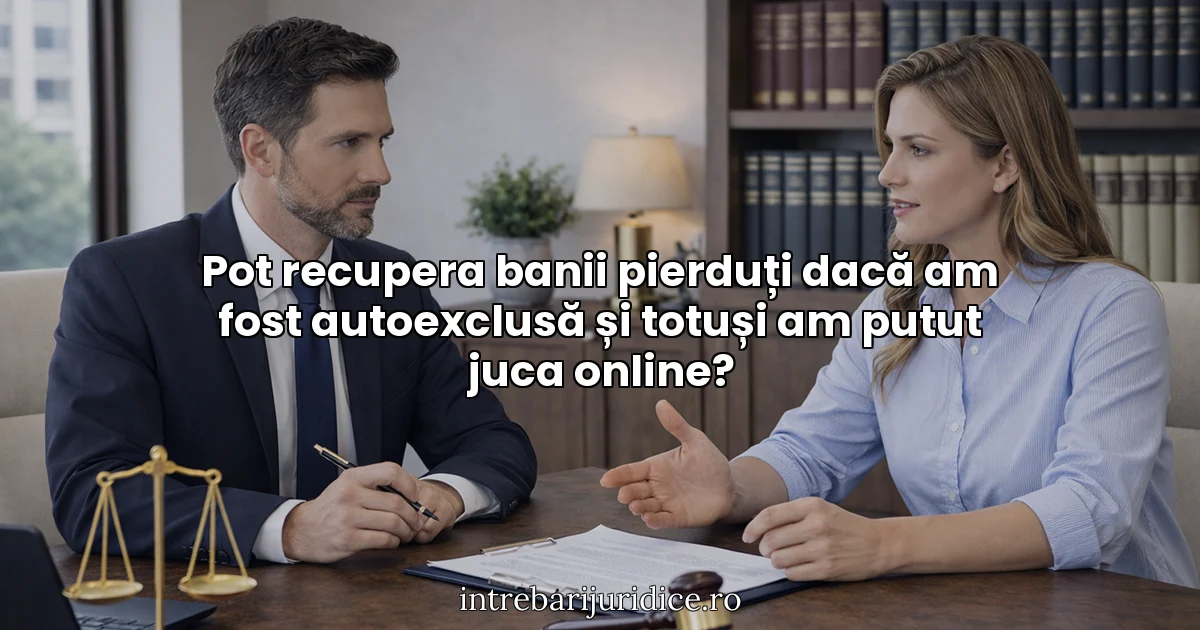 Pot recupera banii pierduți dacă am fost autoexclusă și totuși am putut juca online?