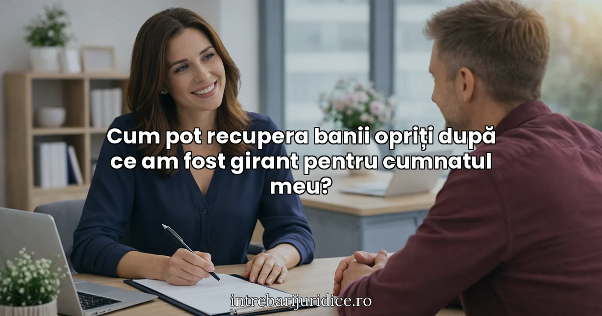 Cum pot recupera banii opriți după ce am fost girant pentru cumnatul meu?