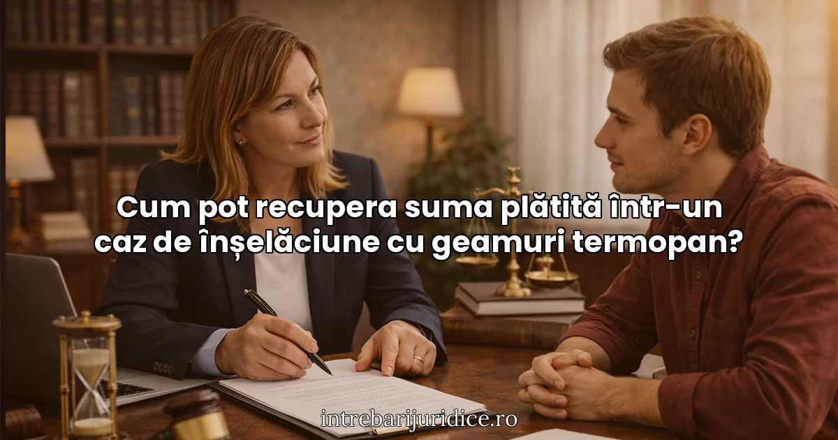 Cum pot recupera suma plătită într-un caz de înșelăciune cu geamuri termopan?