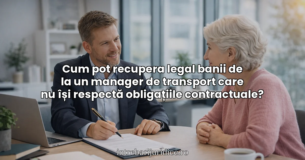 Cum pot recupera legal banii de la un manager de transport care nu își respectă obligațiile contractuale?