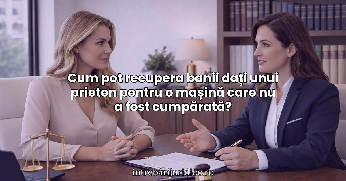 Cum pot recupera banii dați unui prieten pentru o mașină care nu a fost cumpărată?