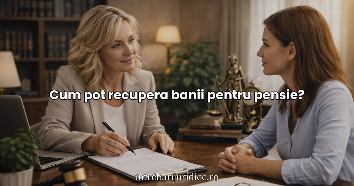 Cum pot recupera banii pentru pensie?